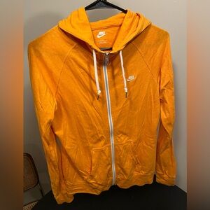 NIKE Women’s Large Orange Lightweight Zip-up Hoodie